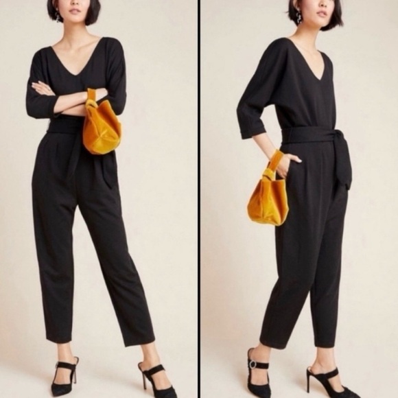 Anthropologie Sutton Ponte Jumpsuit in Black Size Small - Picture 1 of 7